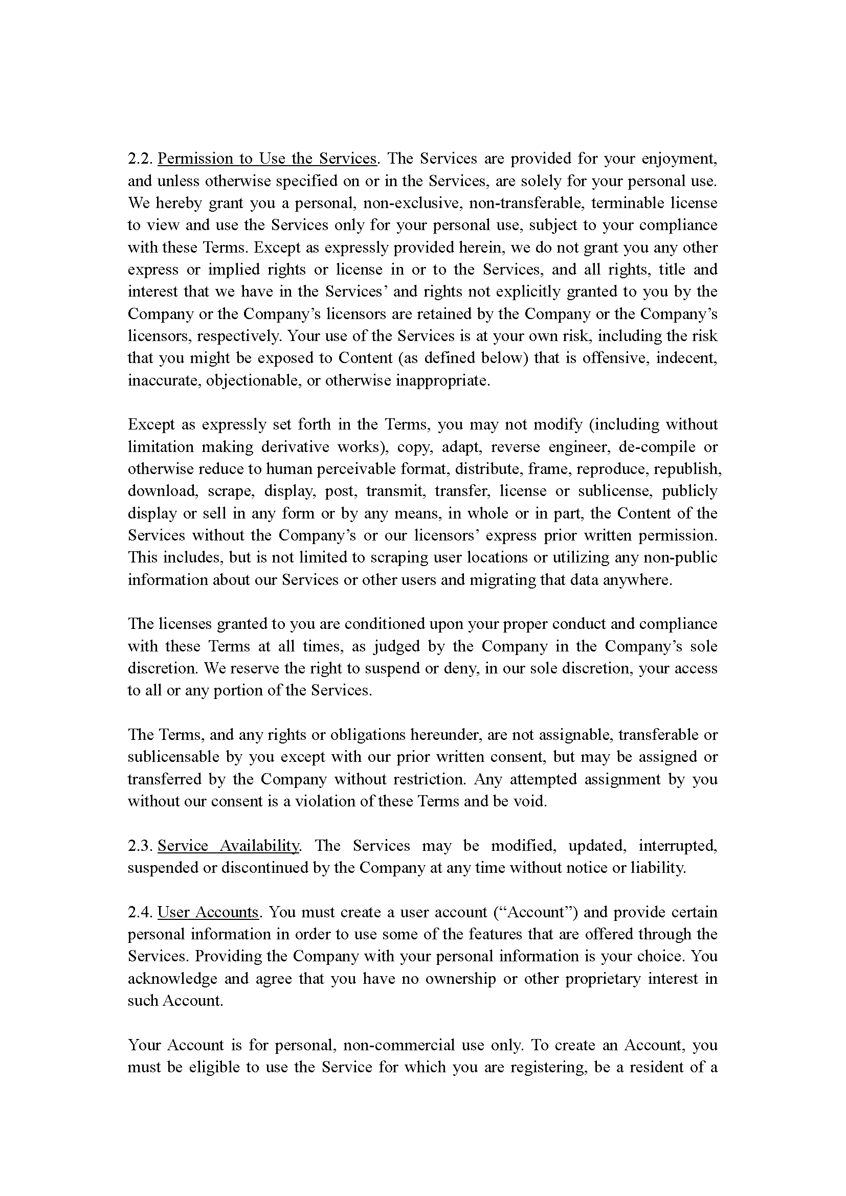 Terms of Service Page 03